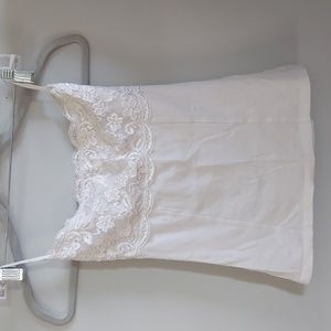 White lace strapless top